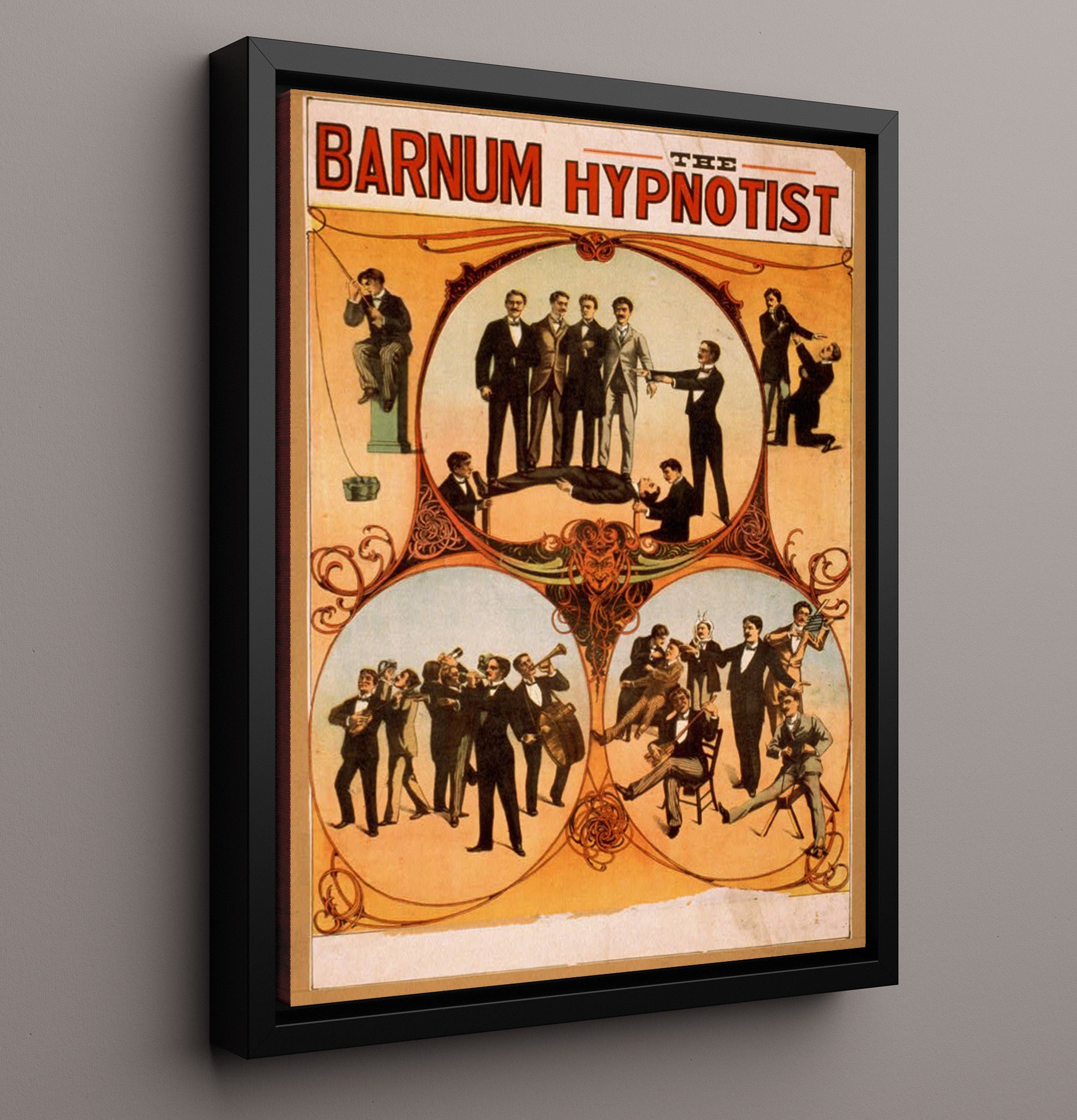 Barnum - The Hypnotist - Magic Poster - 16x20 Framed Canvas