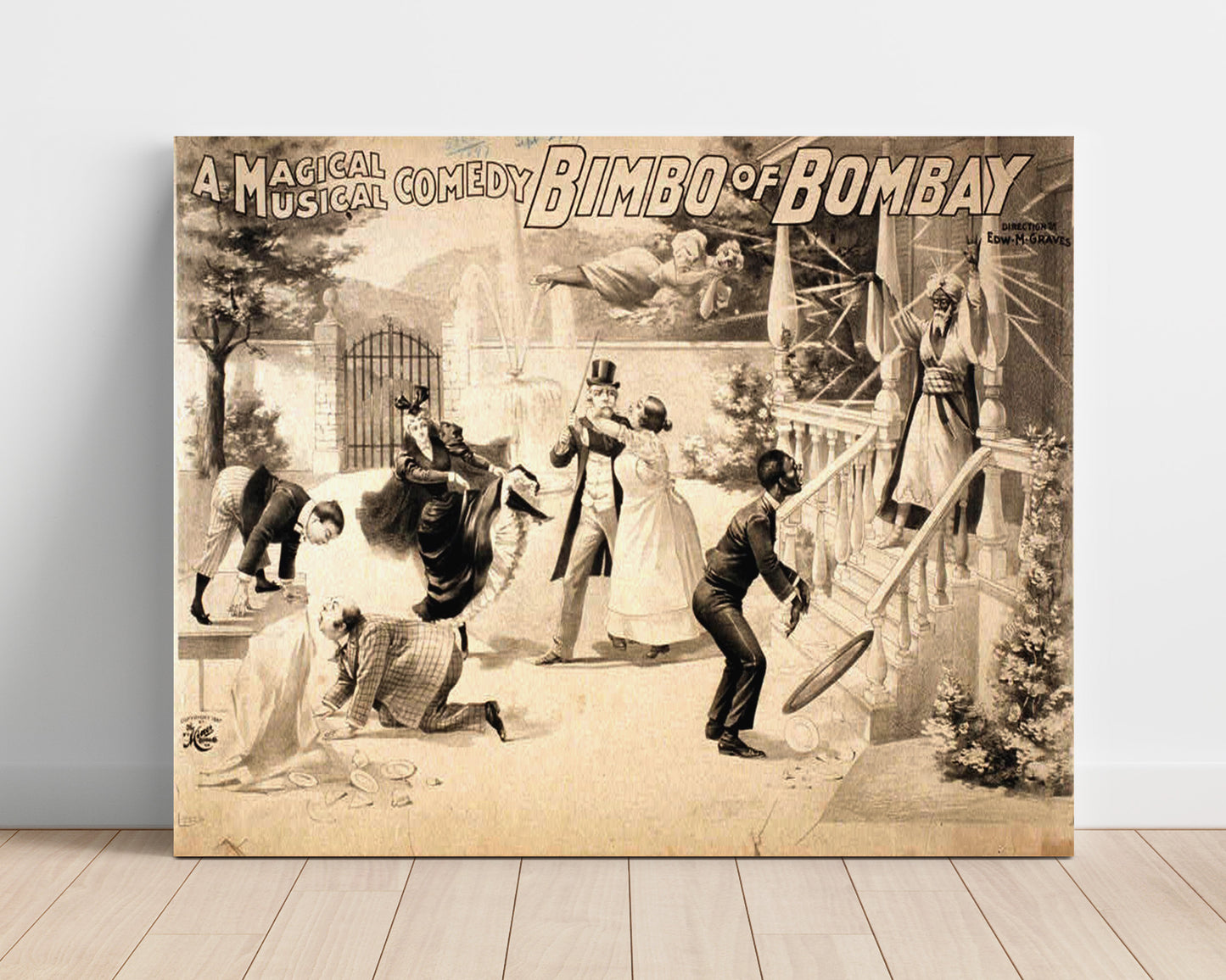 Bimbo of Bombay - Black and White Comedy - Magic Poster - 16x20 Unframed Print