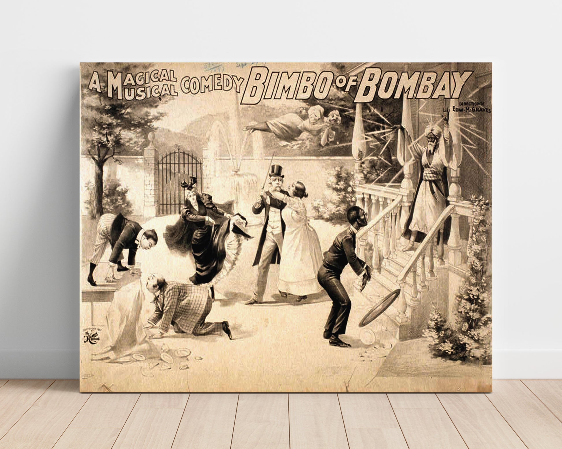 Bimbo of Bombay - Black and White Comedy - Magic Poster - 16x20 Unframed Print