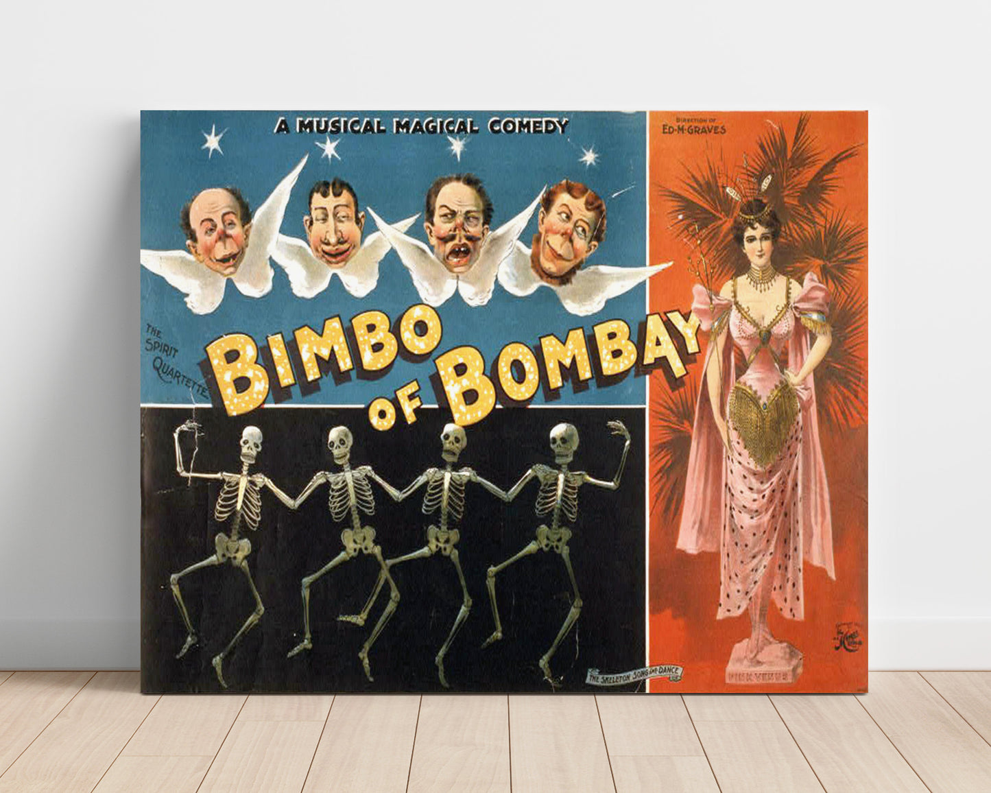 Bimbo of Bombay - Skeleton Dance - Magic Poster - 16x20 Unframed Print