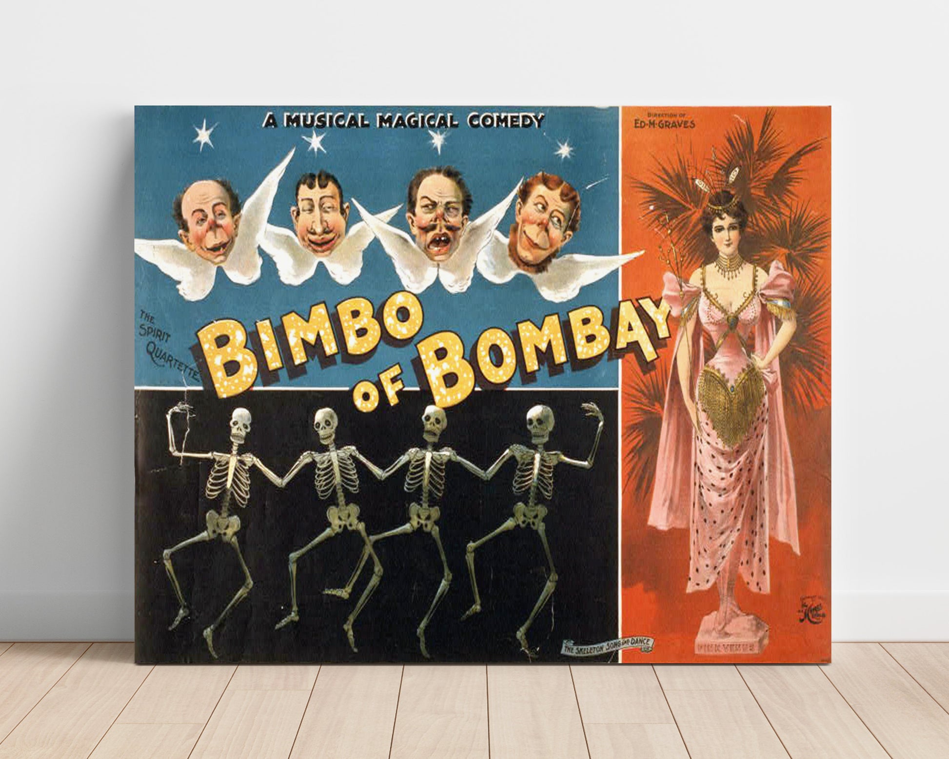 Bimbo of Bombay - Skeleton Dance - Magic Poster - 16x20 Unframed Print