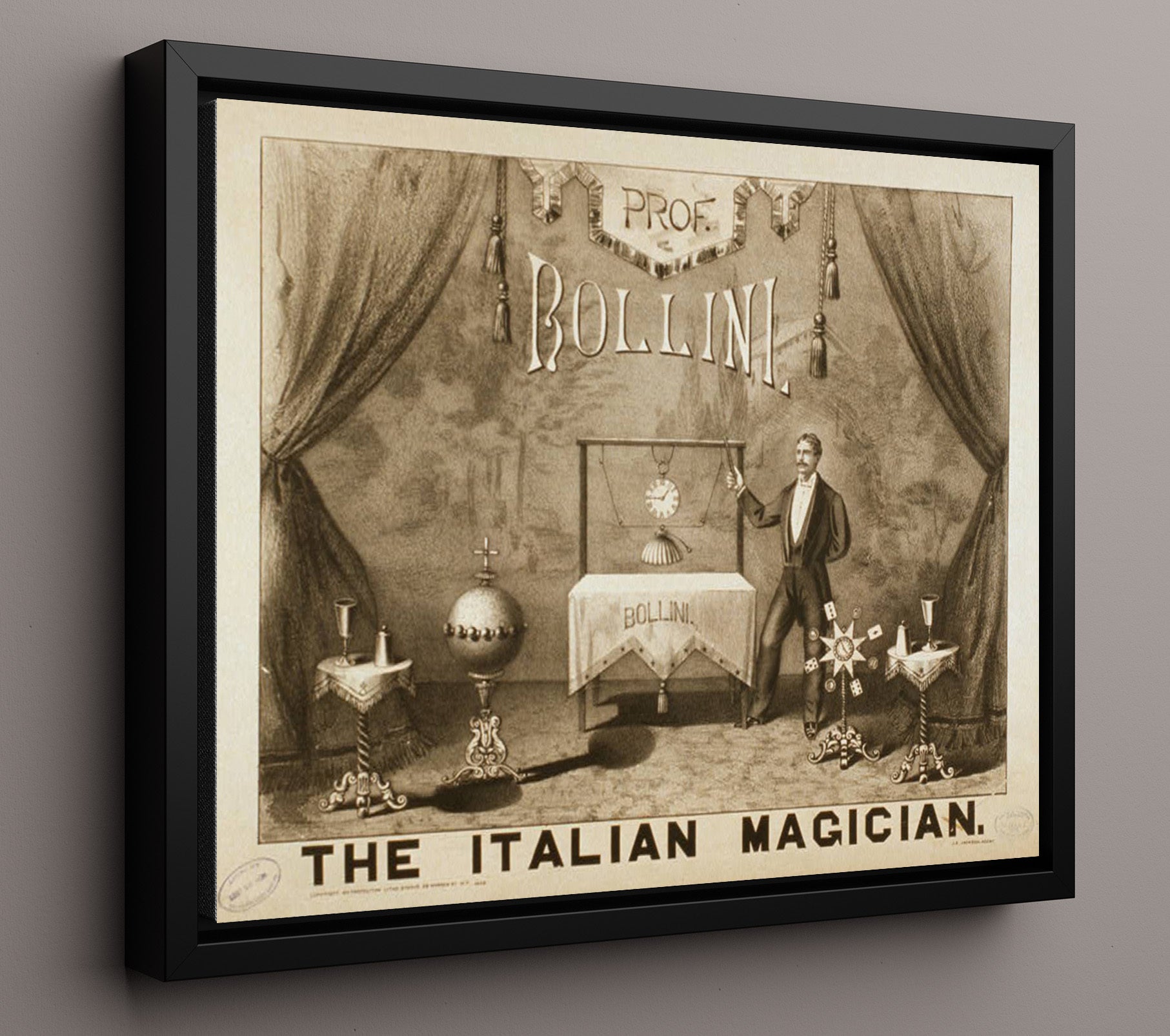 Bollini - Master of Mystery - Magic Poster - 16x20 Framed Canvas