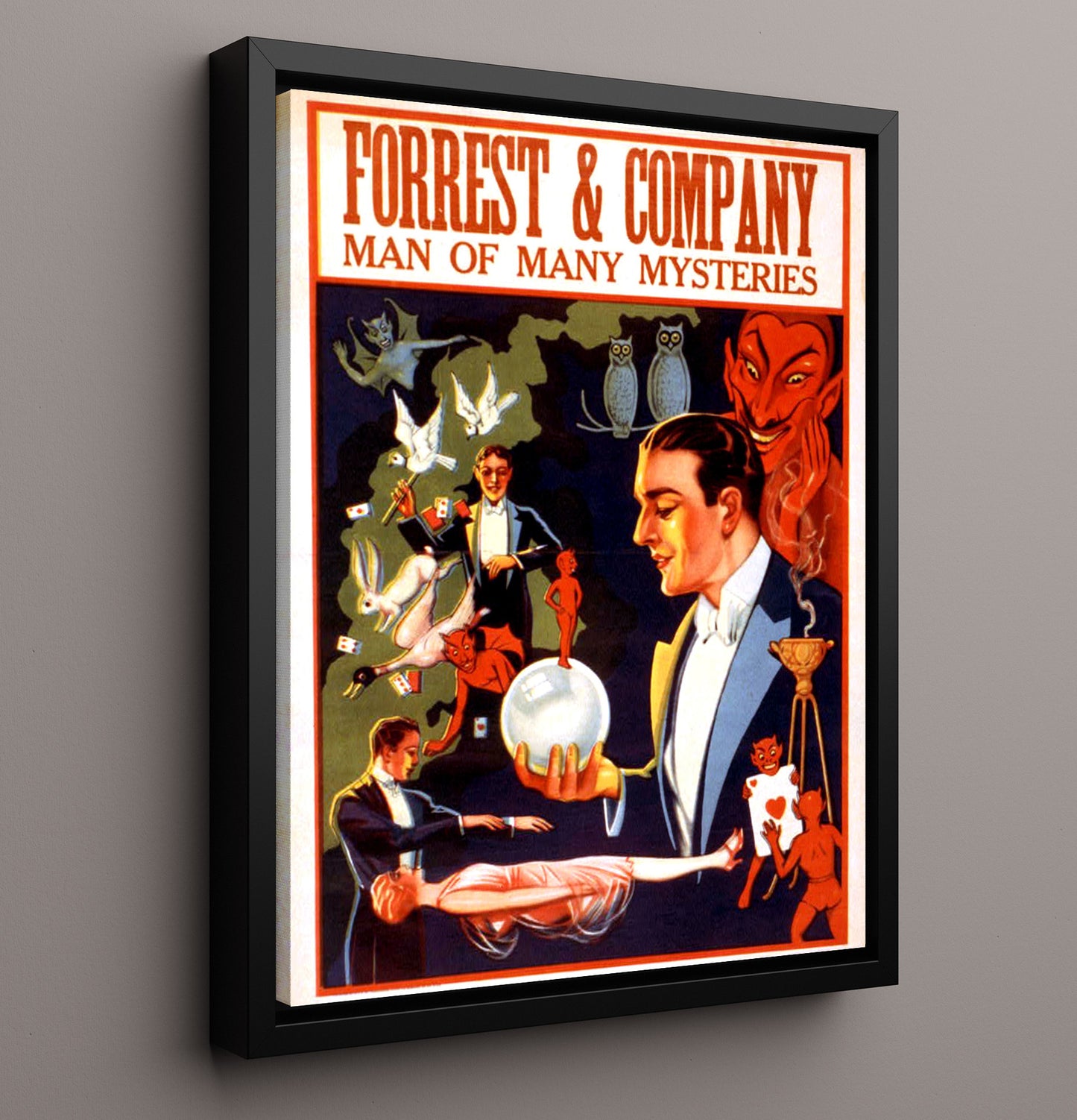 Forrest - Man of Many Mysteries - Magic Poster - 16x20 Framed Canvas