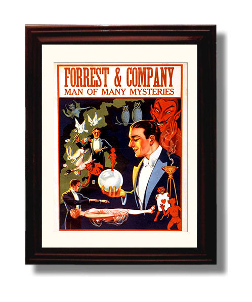 Forrest - Man of Many Mysteries - Magic Poster - 8x10 Beveled Frame