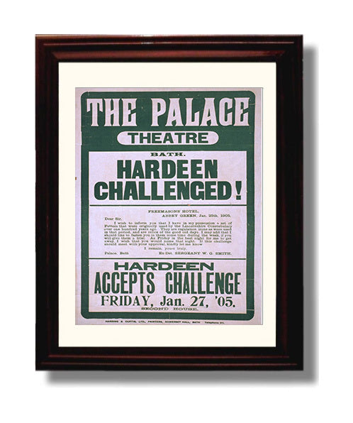Hardeen - Challenge Accepted - Magic Poster - 8x10 Beveled Frame