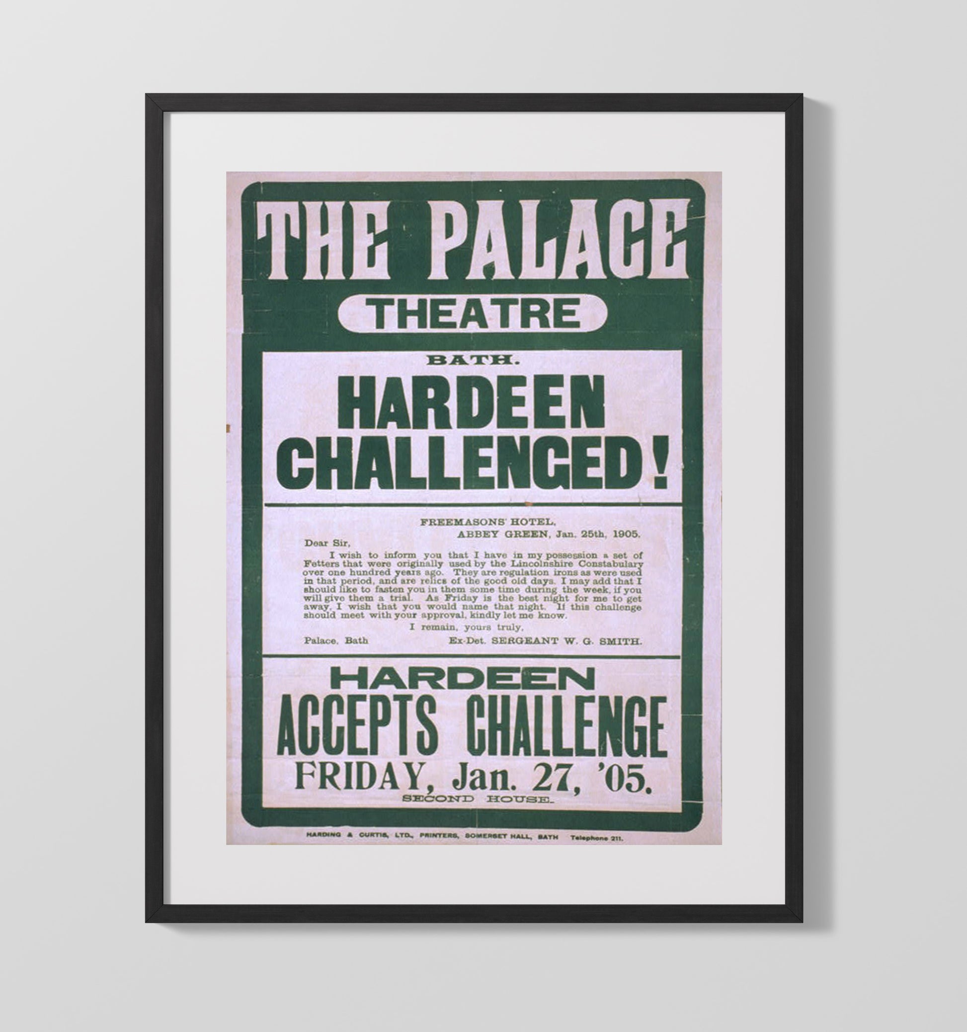 Hardeen - Challenge Accepted - Magic Poster - 16x20 Gallery Frame