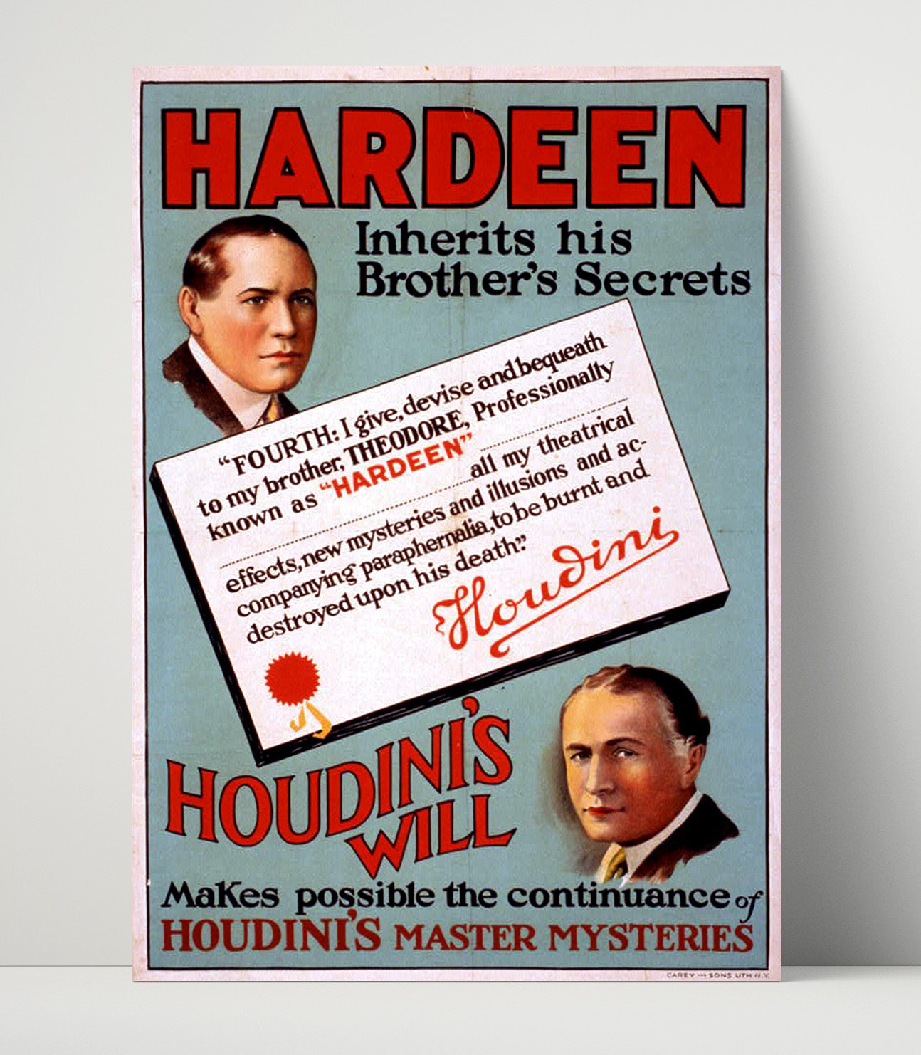 Hardeen - Inherits Secrets - Magic Poster - 16x20 Unframed Print
