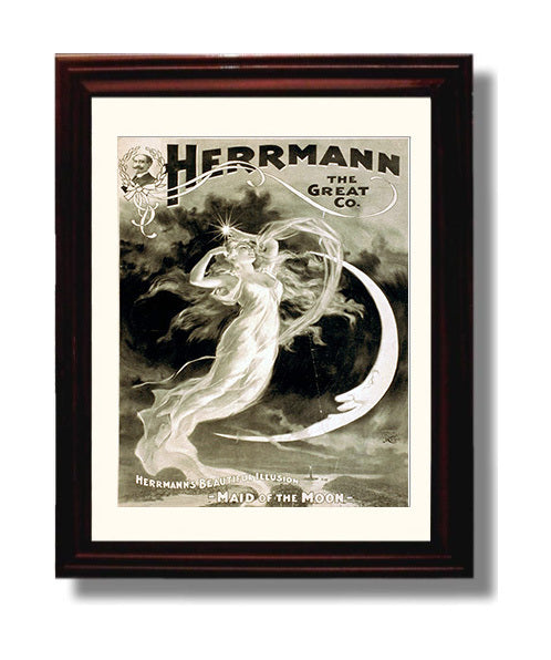 Herrmann - Maid of the Moon - Magic Poster - 8x10 Beveled Frame