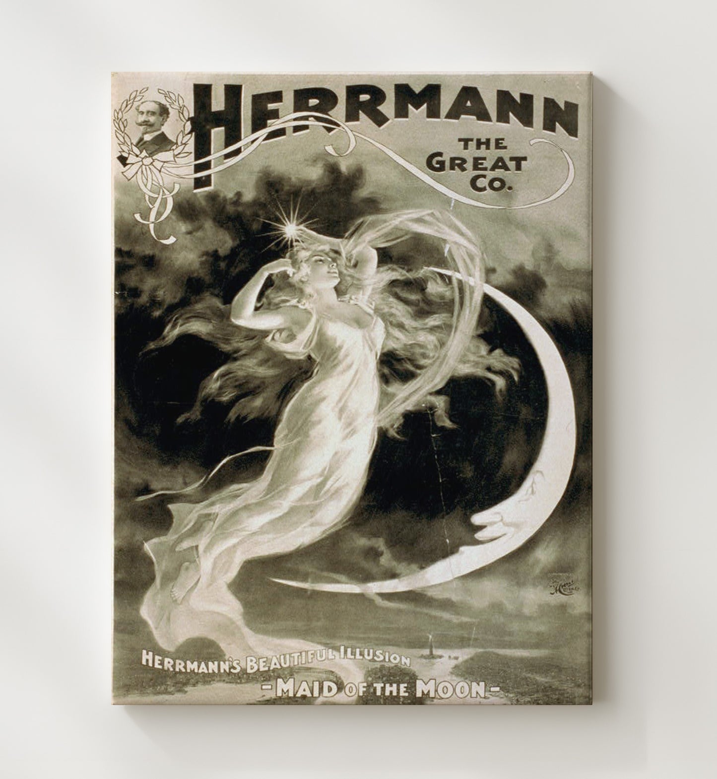 Herrmann - Maid of the Moon - Magic Poster - 20x24 Canvas