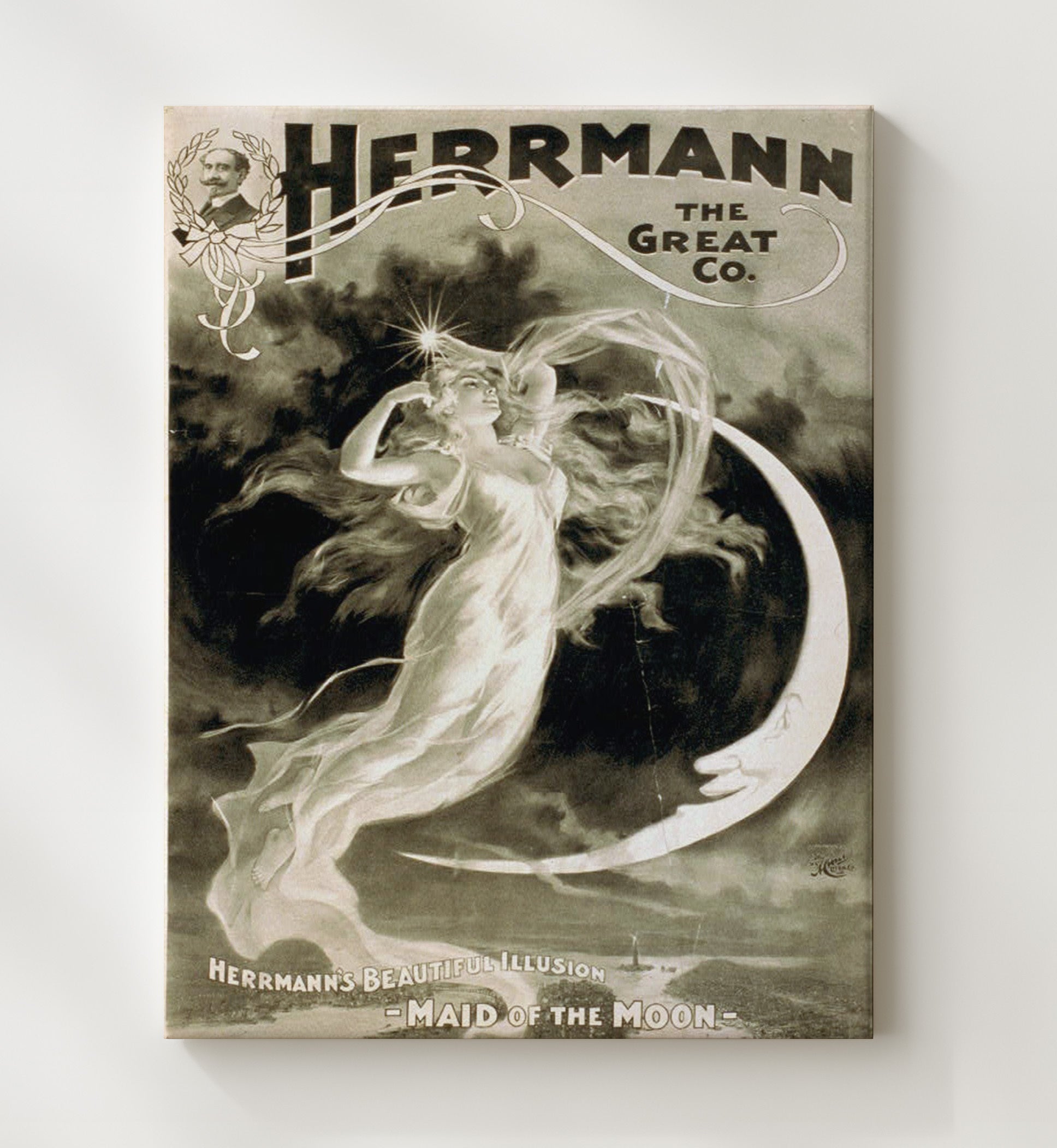 Herrmann - Maid of the Moon - Magic Poster - 20x24 Canvas