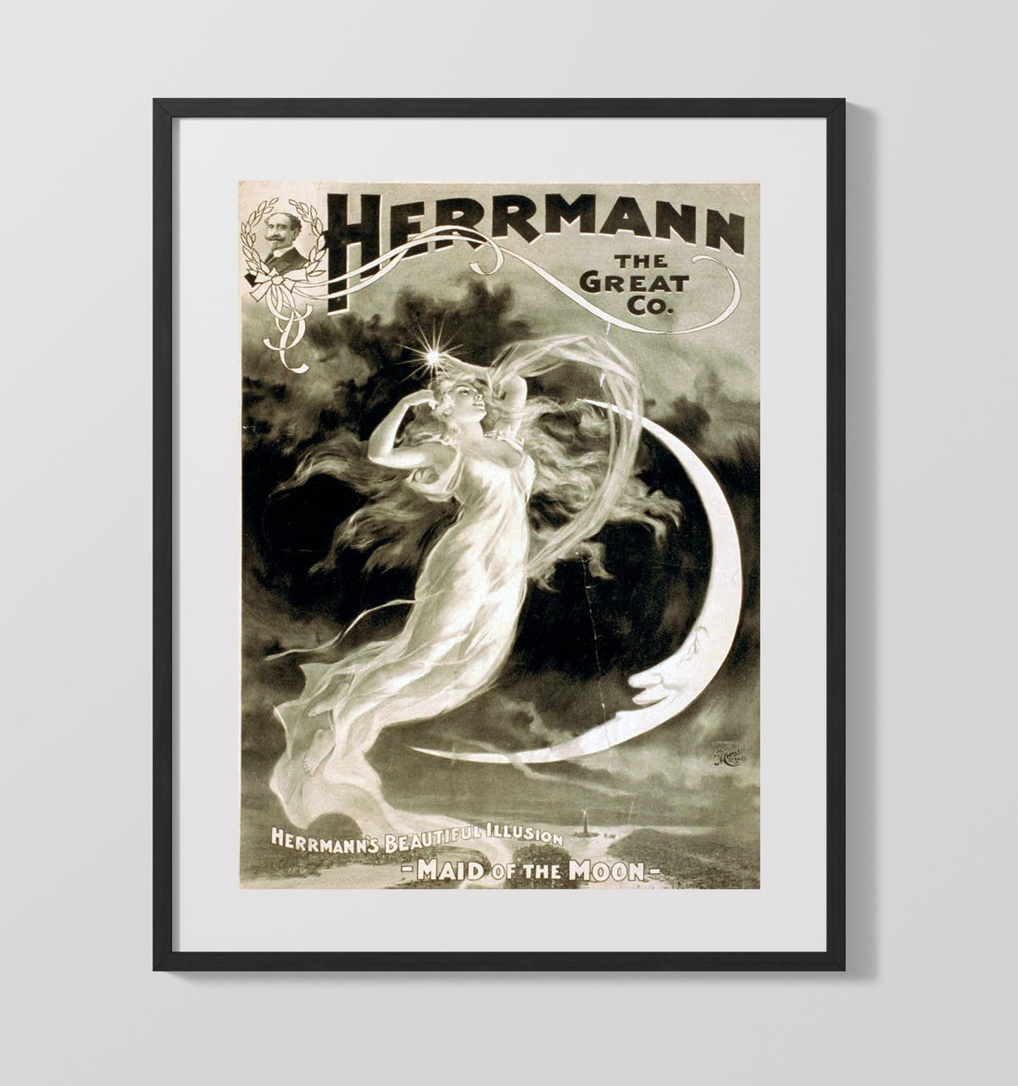 Herrmann - Maid of the Moon - Magic Poster - 16x20 Gallery Frame