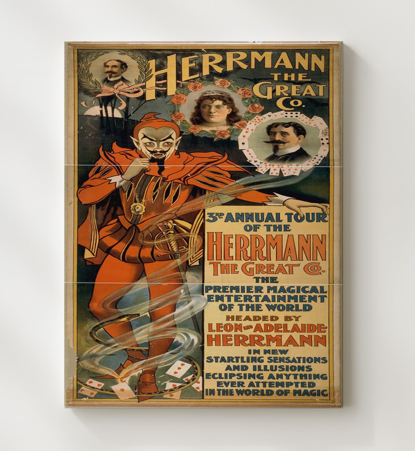 Herrmann the Great - 3rd Tour - Magic Poster - 20x24 Canvas