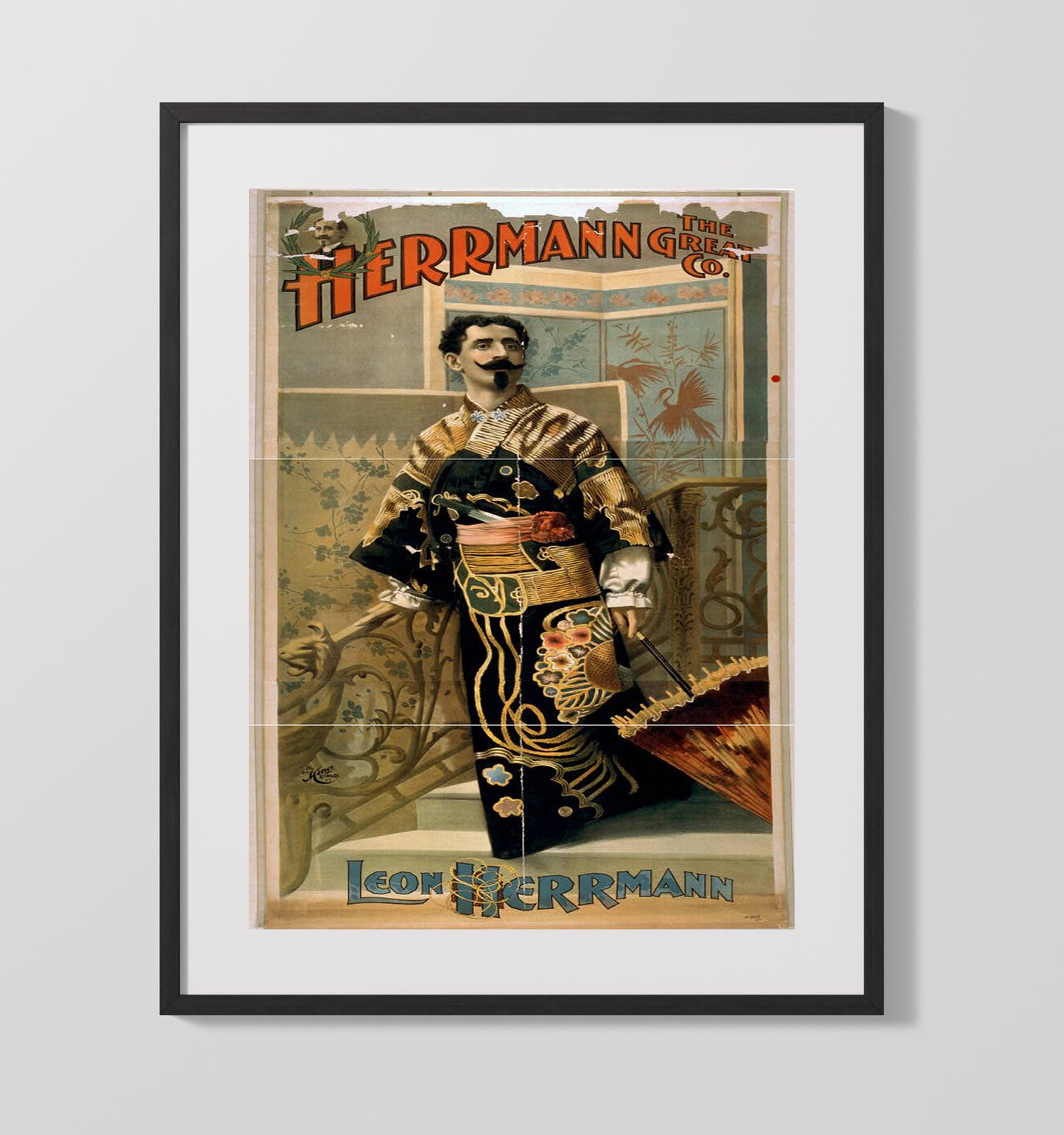 Herrmann the Great - Oriental Elegance - Magic Poster - 16x20 Gallery Frame