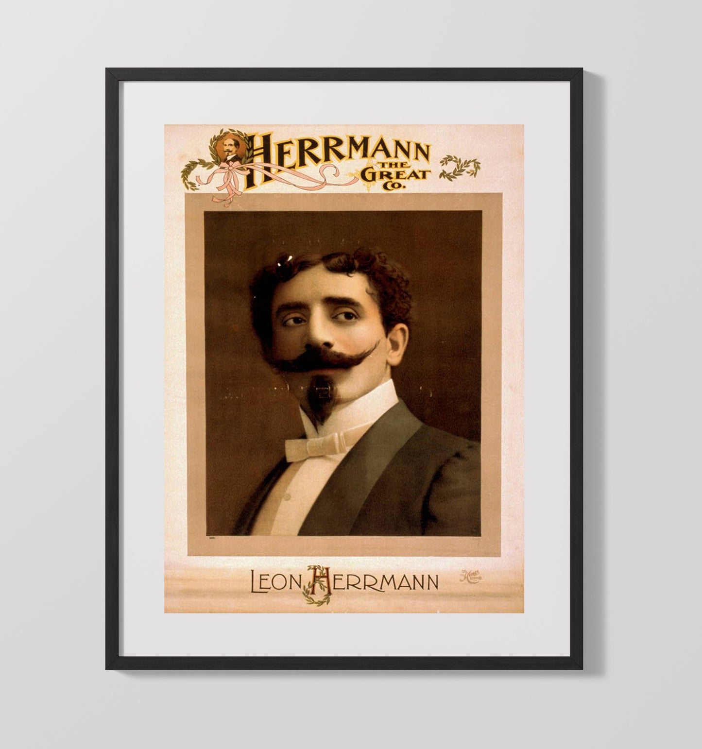 Herrmann the Great - Portrait - Magic Poster - 16x20 Gallery Frame