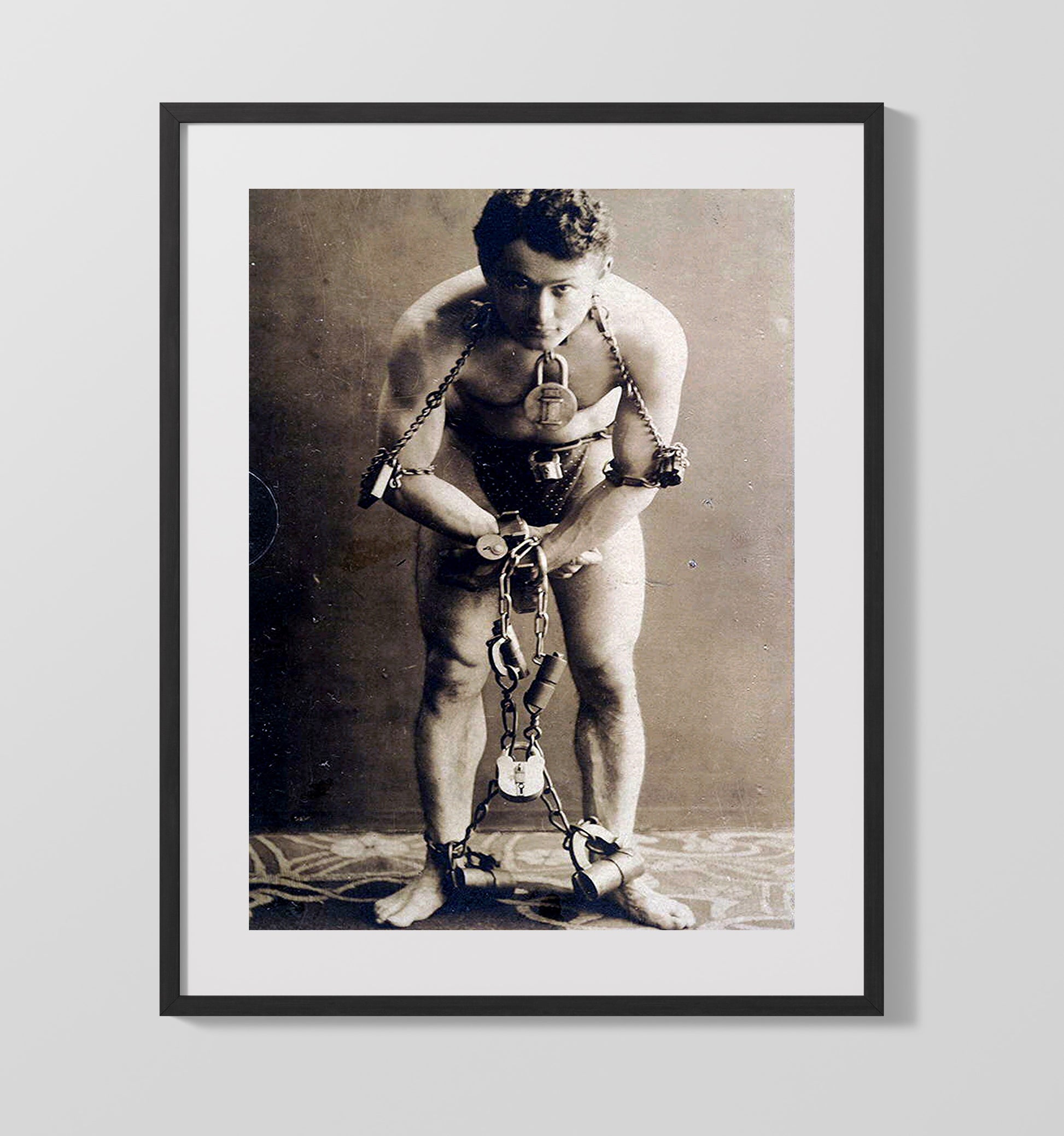 Houdini - Shackled Defiance - Magic Poster - 16x20 Gallery Frame