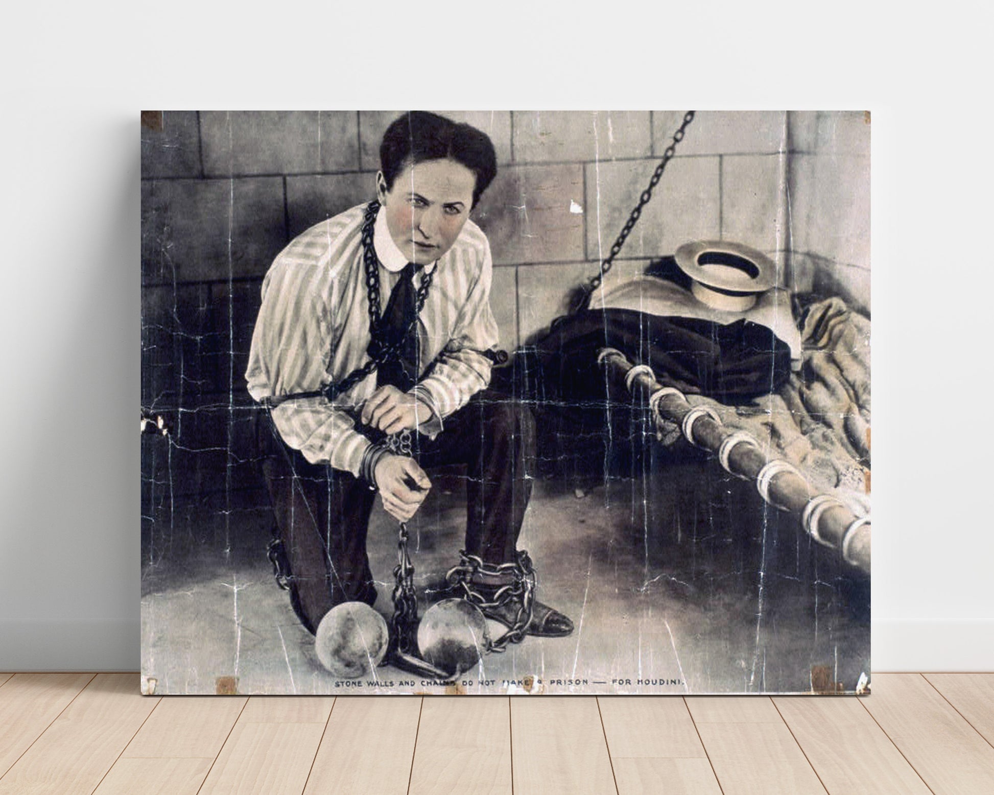 Houdini - Shackled but Unbroken - Magic Poster - 16x20 Unframed Print