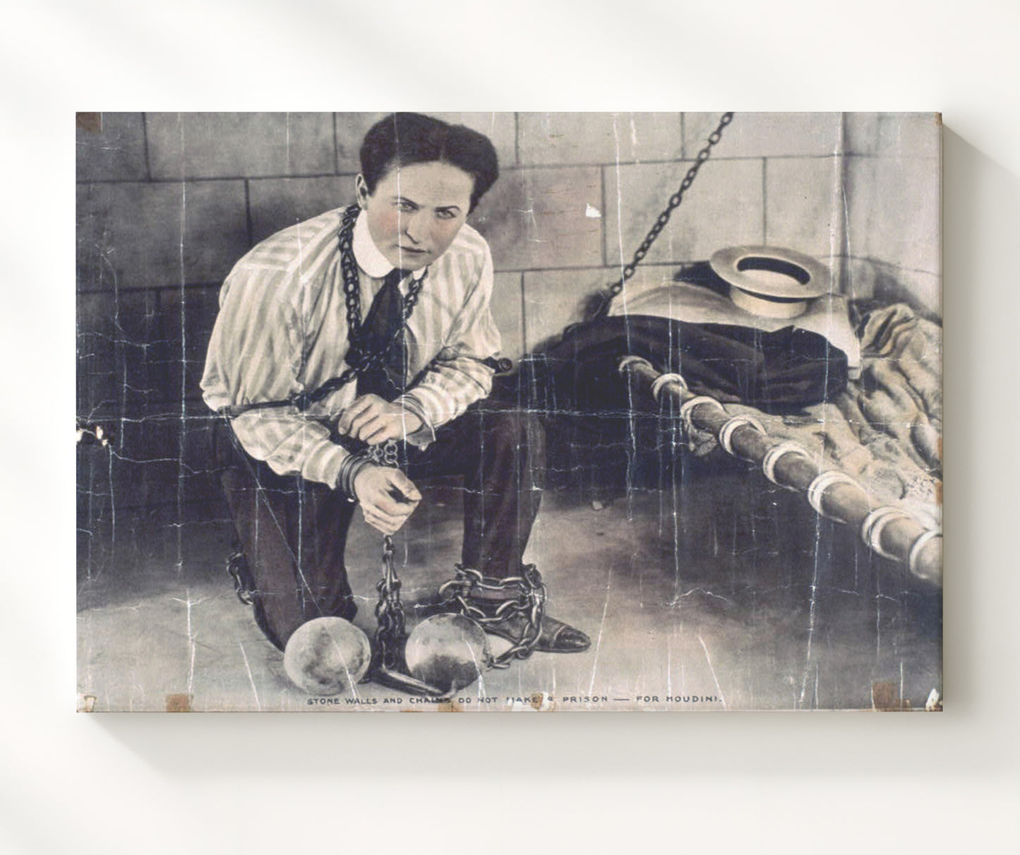 Houdini - Shackled but Unbroken - Magic Poster - 20x24 Canvas