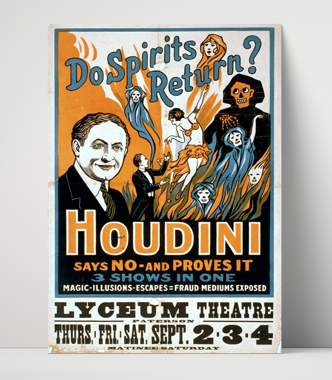 Houdini - Spirit Debunker - Magic Poster - 16x20 Unframed Print