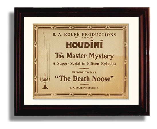 Houdini - The Death Noose - Magic Poster - 8x10 Beveled Frame