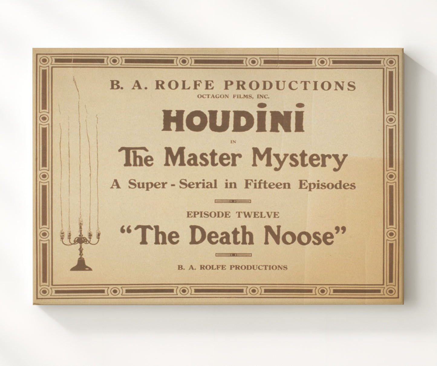 Houdini - The Death Noose - Magic Poster - 20x24 Canvas