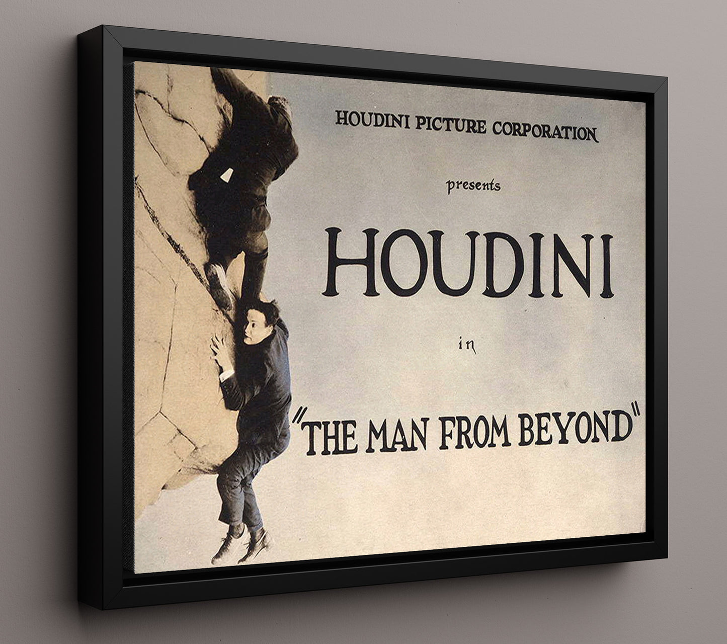 Houdini - The Man From Beyond - Magic Poster - 16x20 Framed Canvas