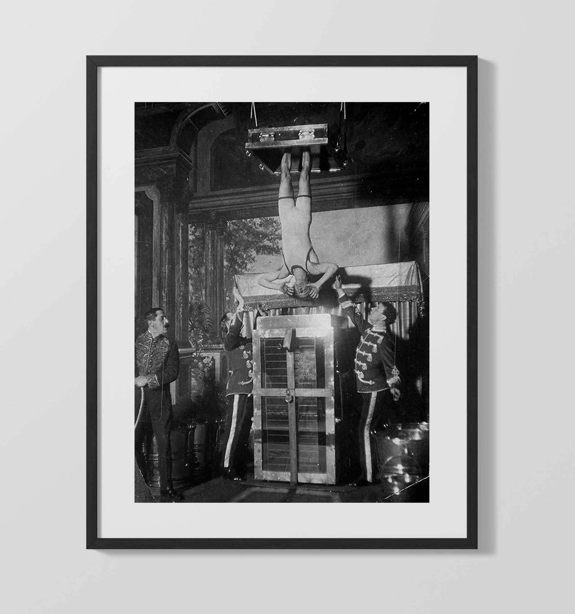 Houdini - Torture Cell Rehearsal - Magic Poster - 16x20 Gallery Frame