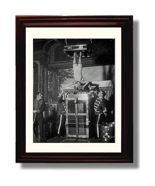 Houdini - Torture Cell Rehearsal - Magic Poster - 8x10 Beveled Frame
