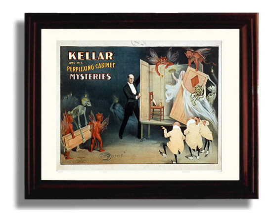 Kellar - Cabinet of Mysteries - Magic Poster - 8x10 Beveled Frame