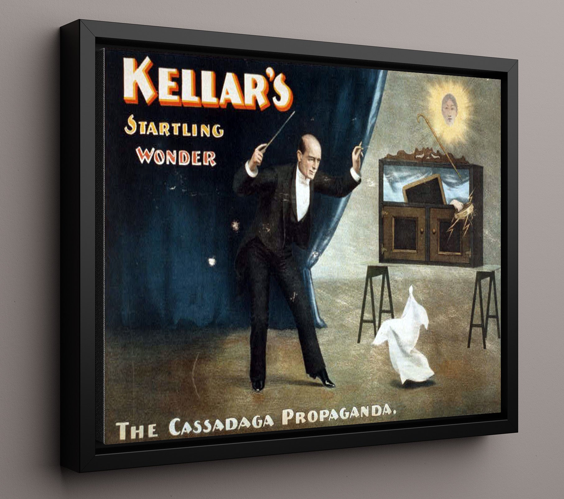 Kellar - Cassadaga Propaganda - Magic Poster - 16x20 Framed Canvas