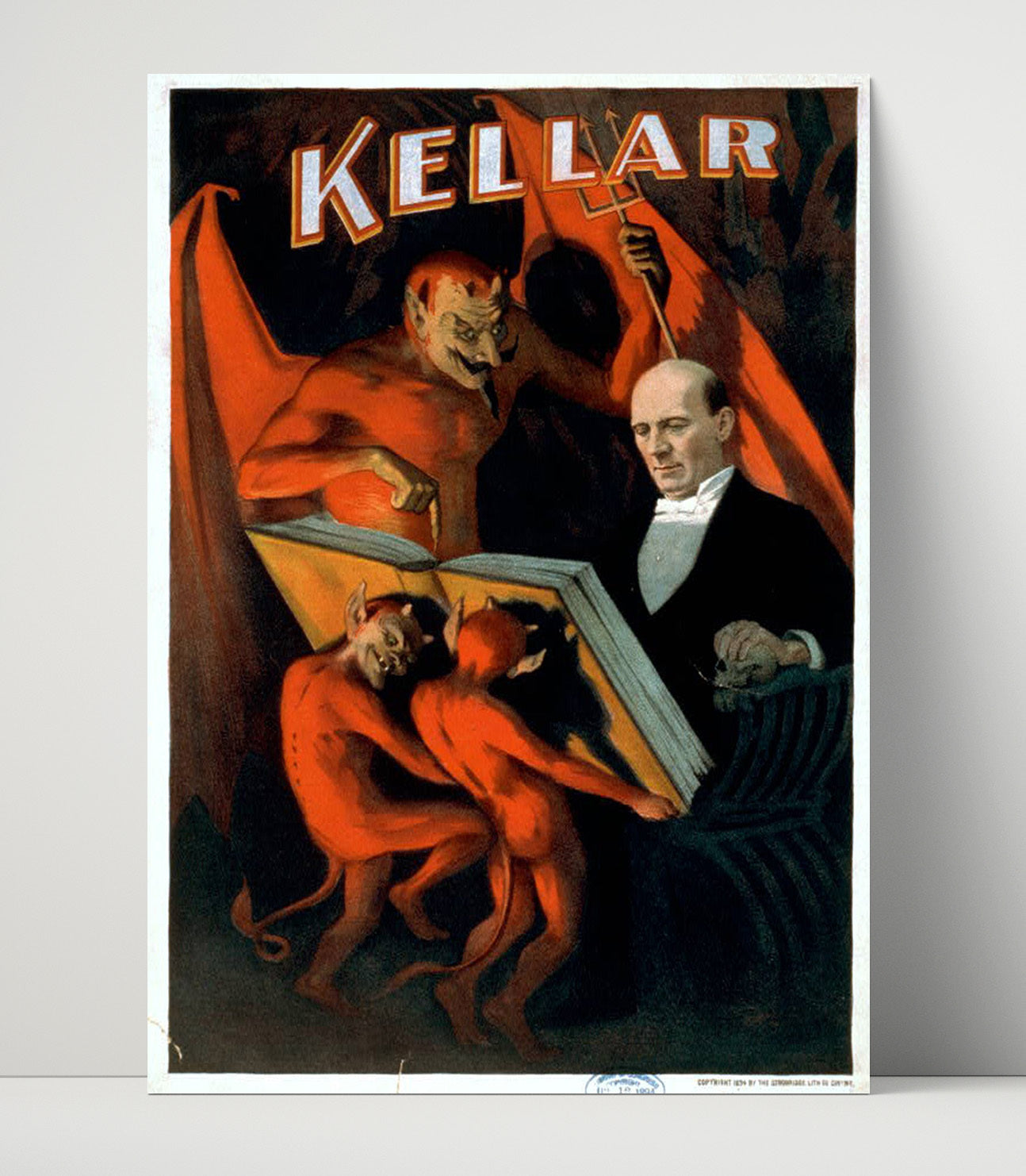 Kellar - Devils at His Elbow - Magic Poster - 16x20 Unframed Print