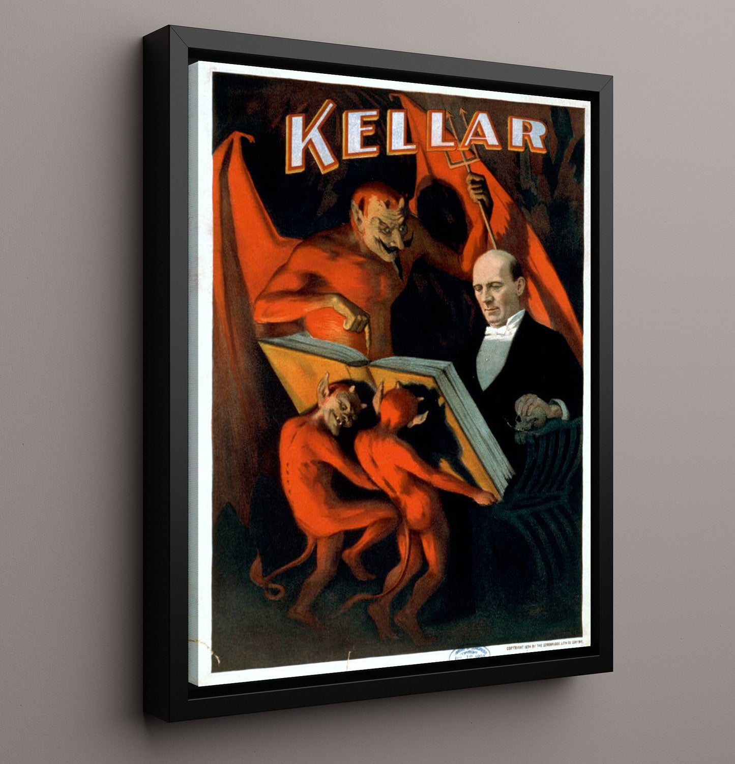 Kellar - Devils at His Elbow - Magic Poster - 16x20 Framed Canvas