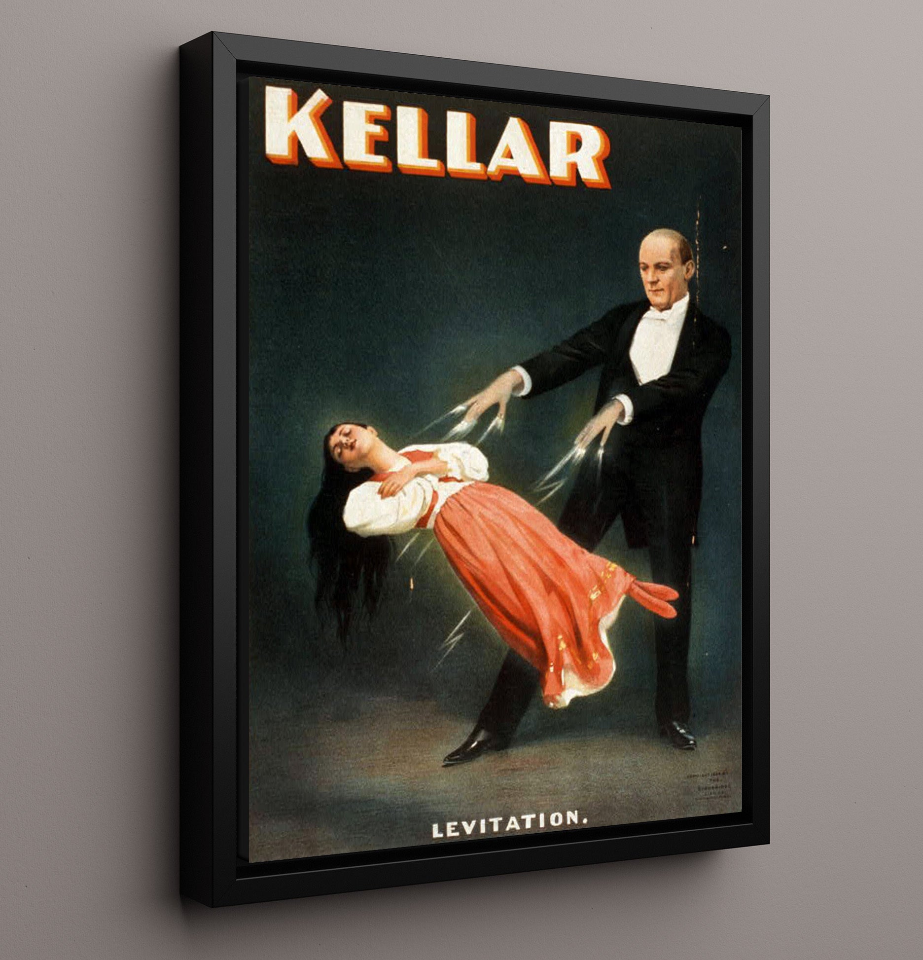 Kellar - Floating Vision - Magic Poster - 16x20 Framed Canvas