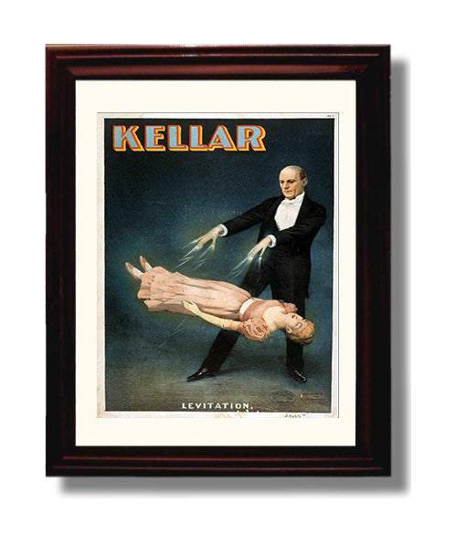 Kellar - Levitation Act - Magic Poster - 8x10 Beveled Frame