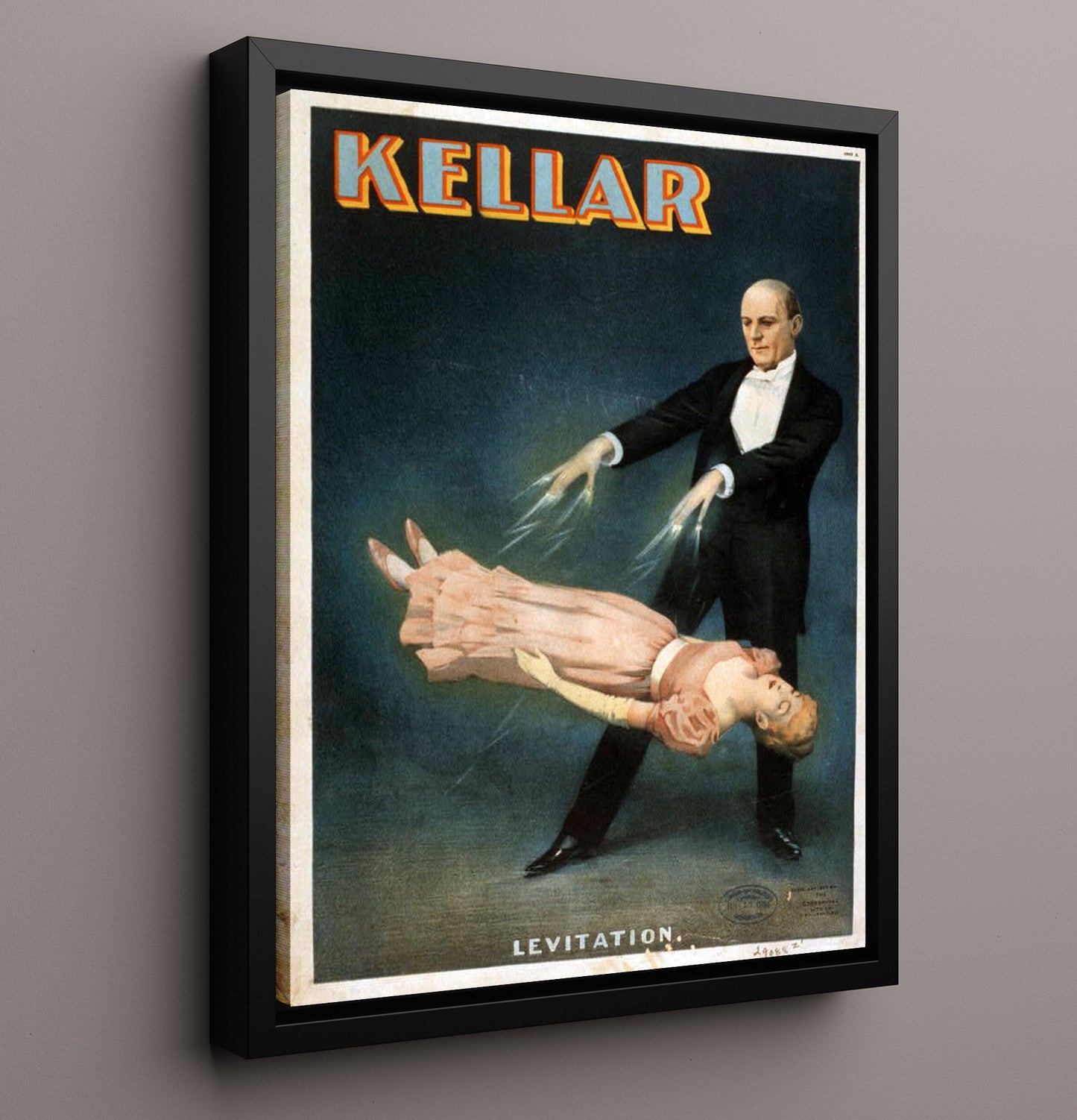 Kellar - Levitation Act - Magic Poster - 16x20 Framed Canvas