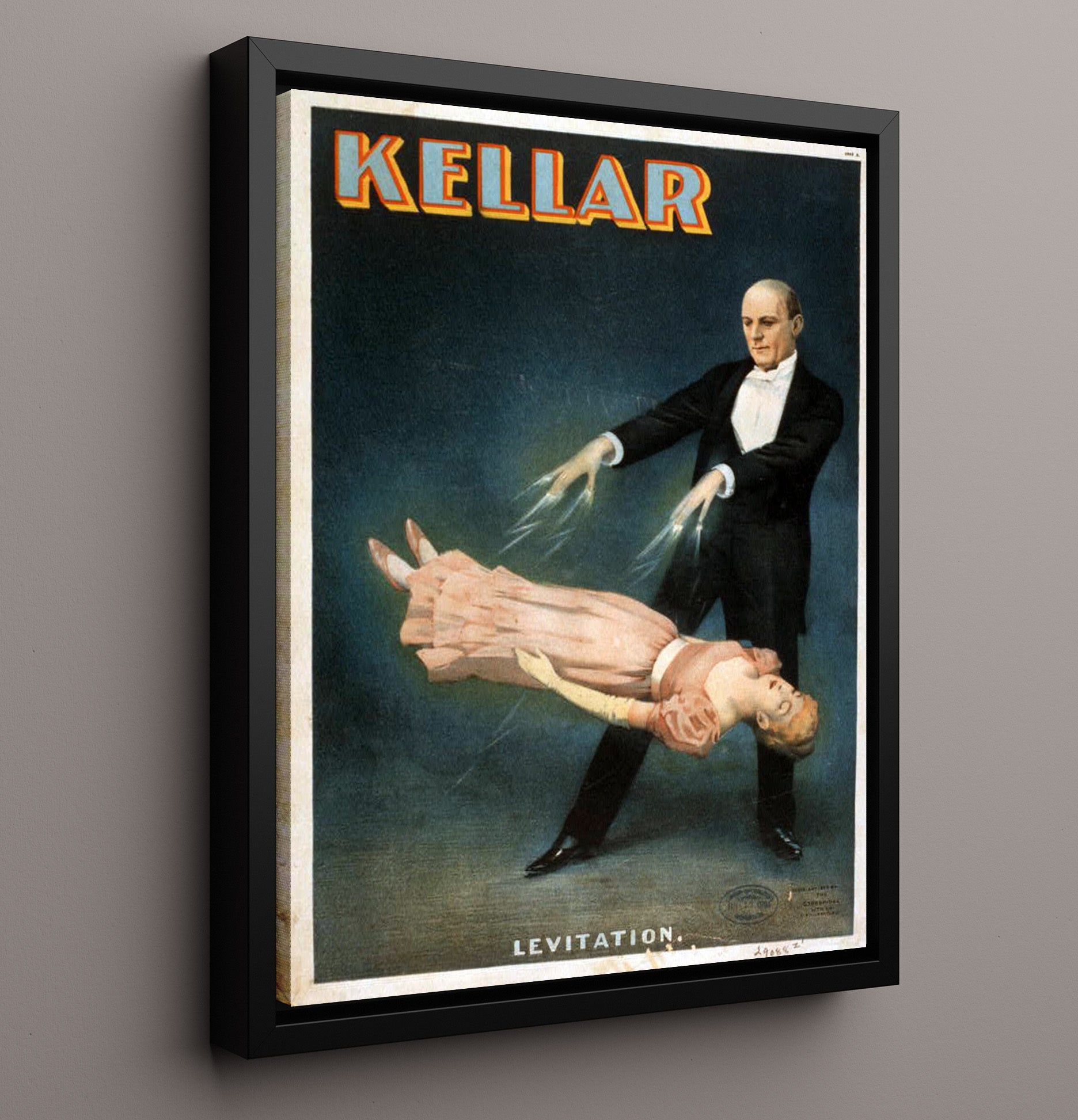 Kellar - Levitation Act - Magic Poster - 16x20 Framed Canvas