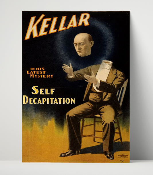 Kellar - Self Decapitation - Magic - 16x20 Unframed Print