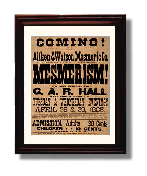Mesmerism - Hypnotic Laughter - Magic Poster - 8x10 Beveled Frame