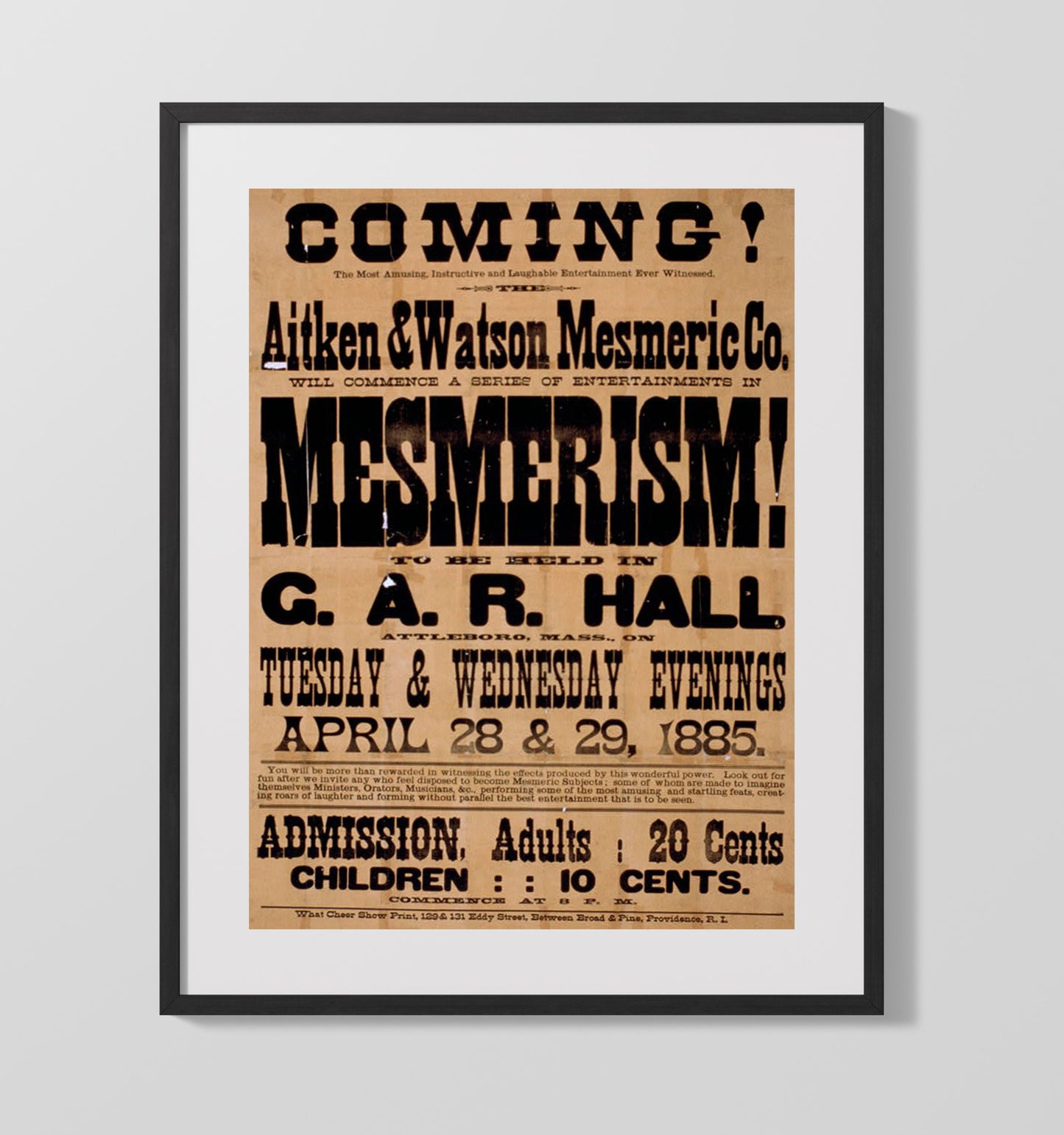 Mesmerism - Hypnotic Laughter - Magic Poster - 16x20 Gallery Frame