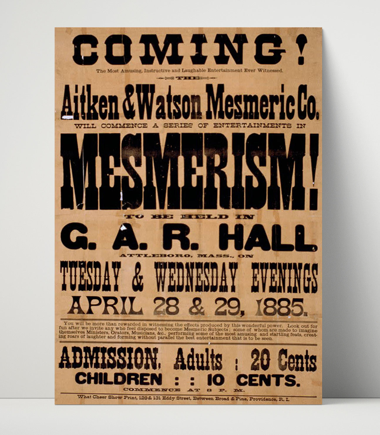 Mesmerism - Hypnotic Laughter - Magic Poster - 16x20 Unframed Print