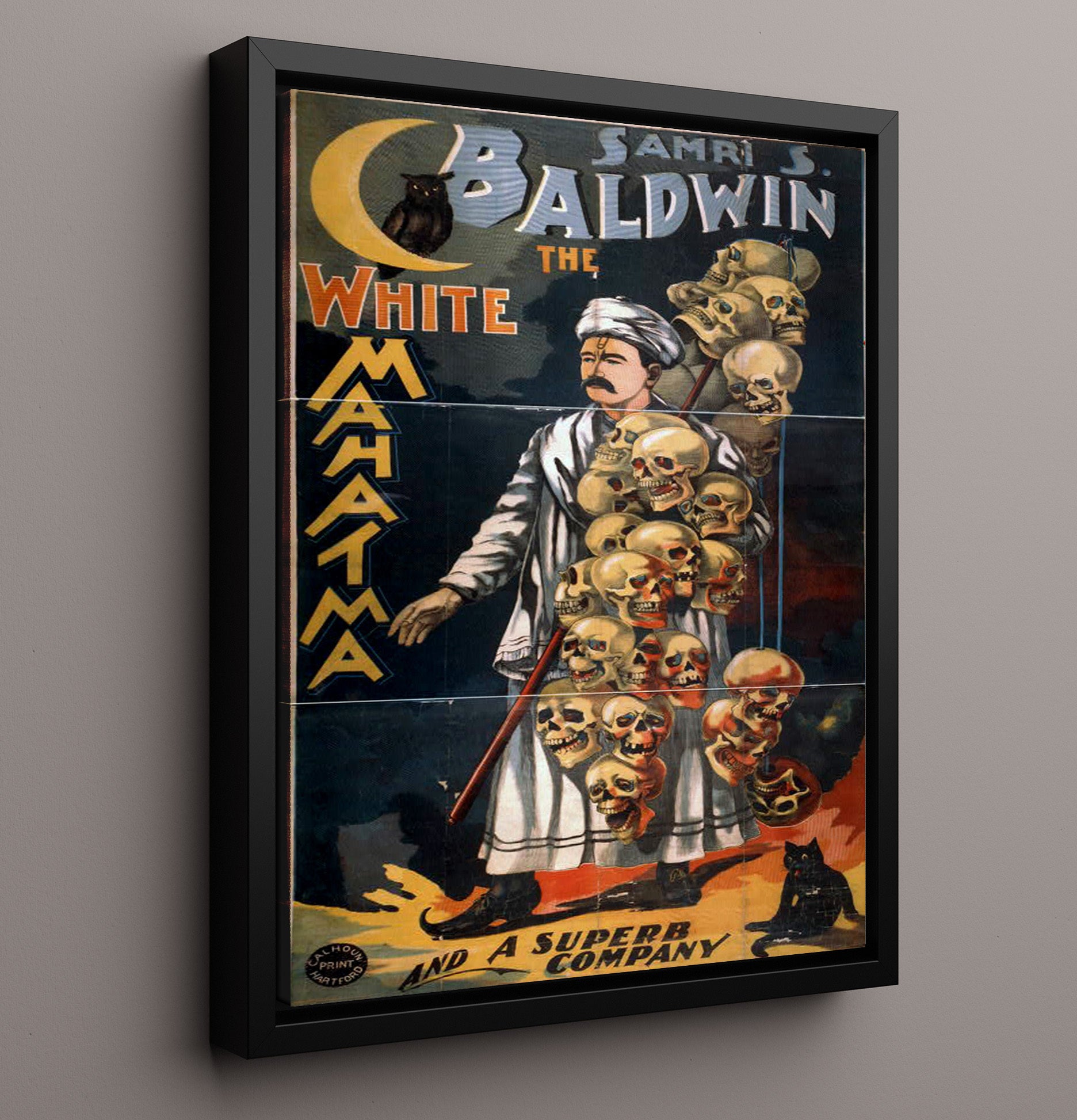 Samri Baldwin - The White Mahatma - Magic Poster - 16x20 Framed Canvas