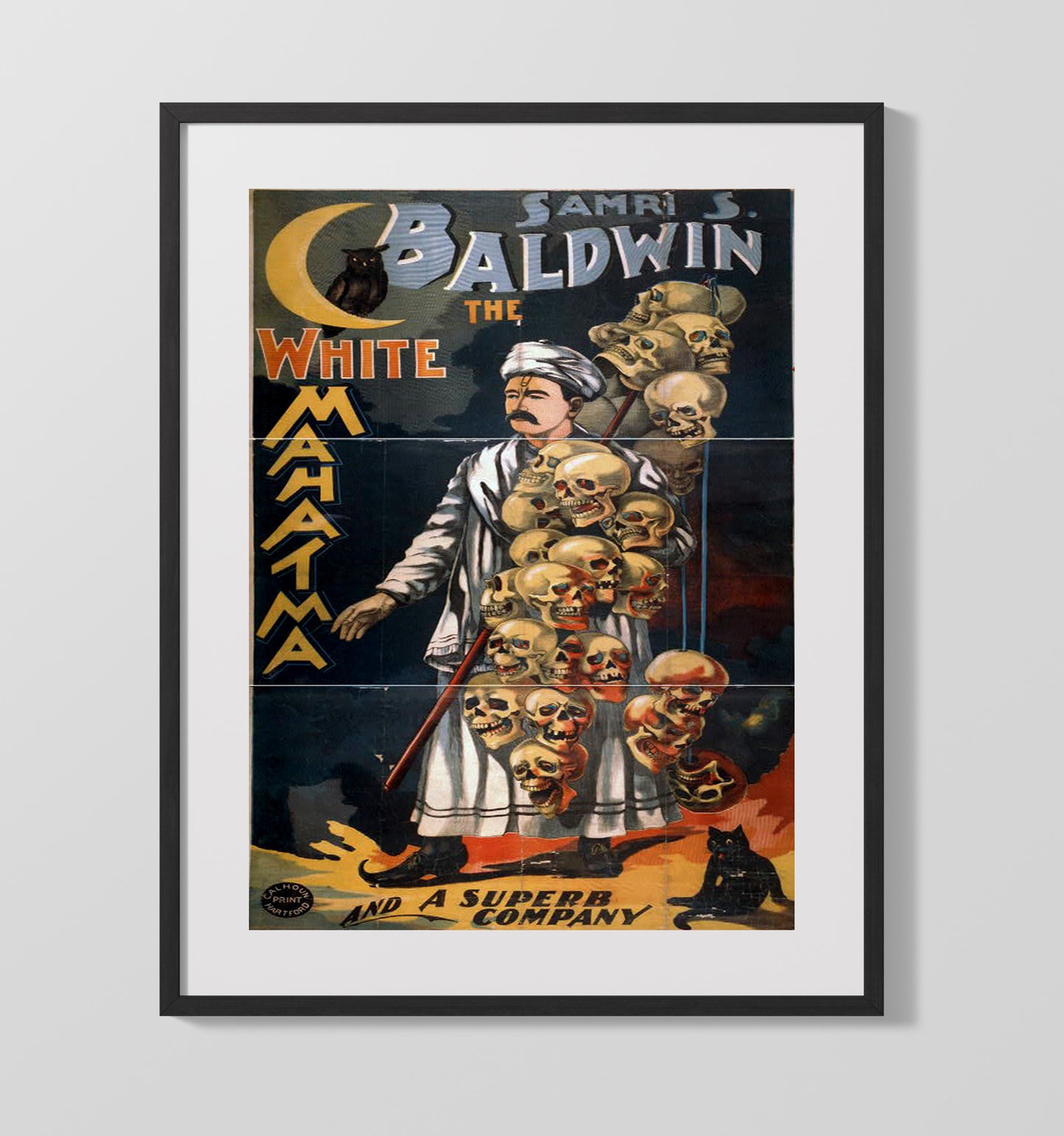 Samri Baldwin - The White Mahatma - Magic Poster - 16x20 Gallery Frame