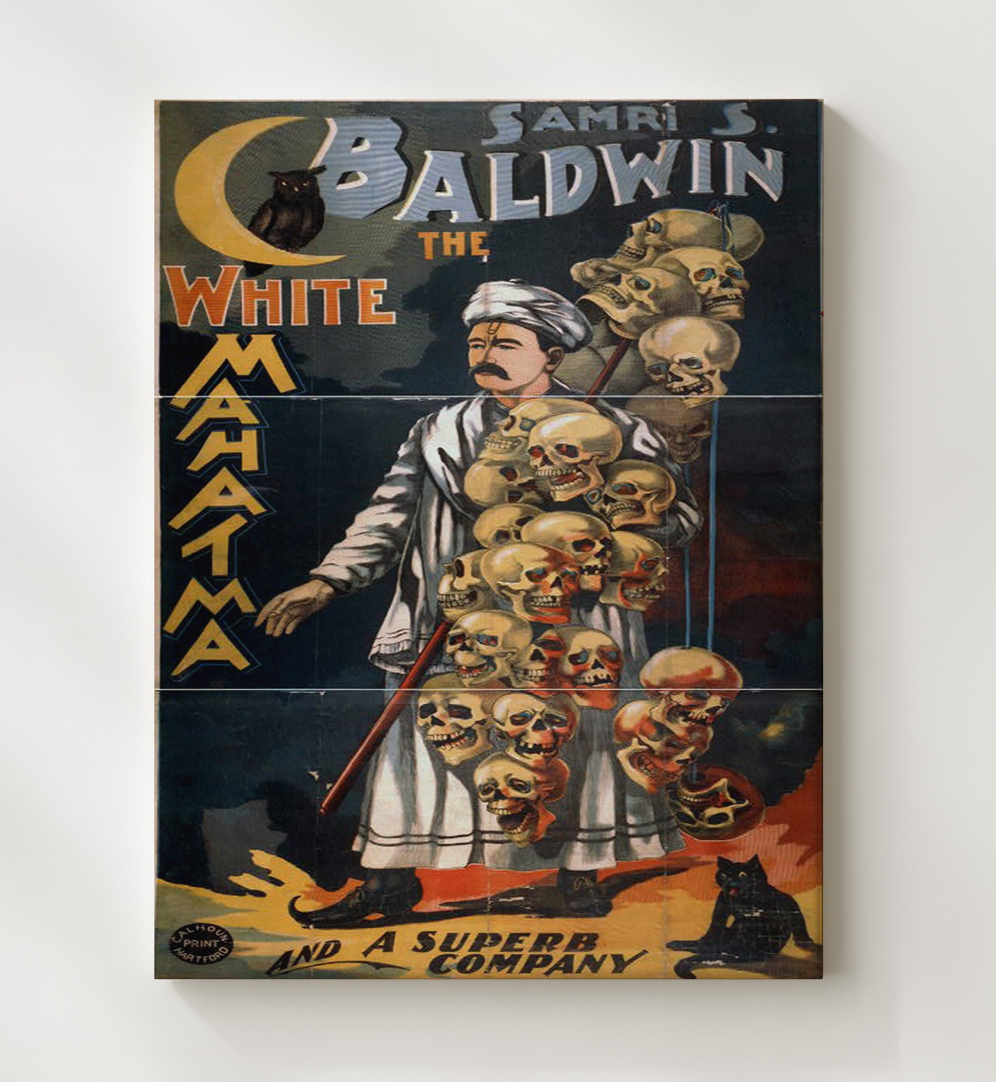 Samri Baldwin - The White Mahatma - Magic Poster - 20x24 Canvas