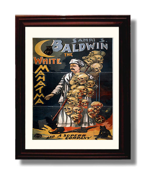 Samri Baldwin - The White Mahatma - Magic Poster - 8x10 Beveled Frame