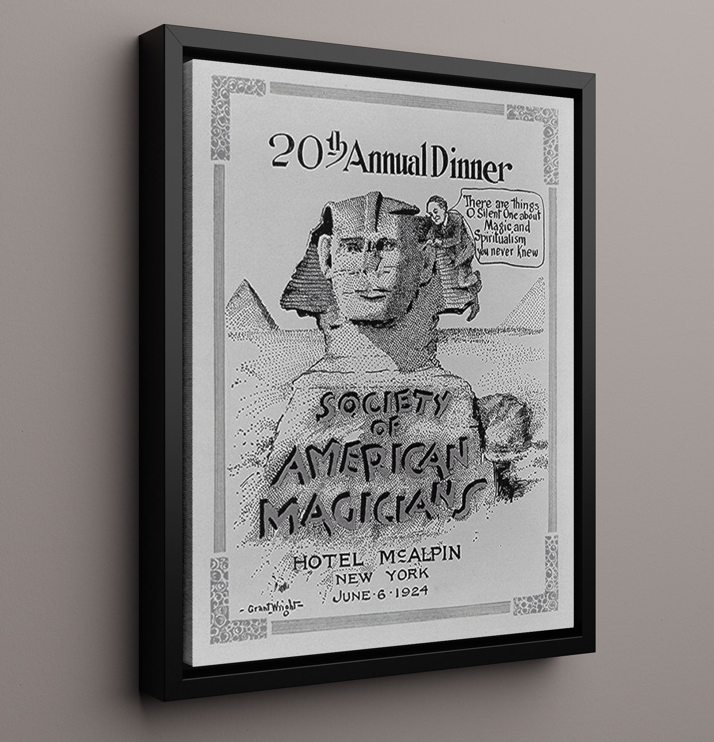 Society of American Magicians Dinner - Commemorative Magic Art - Magic Poster - 16x20 Framed Canvas