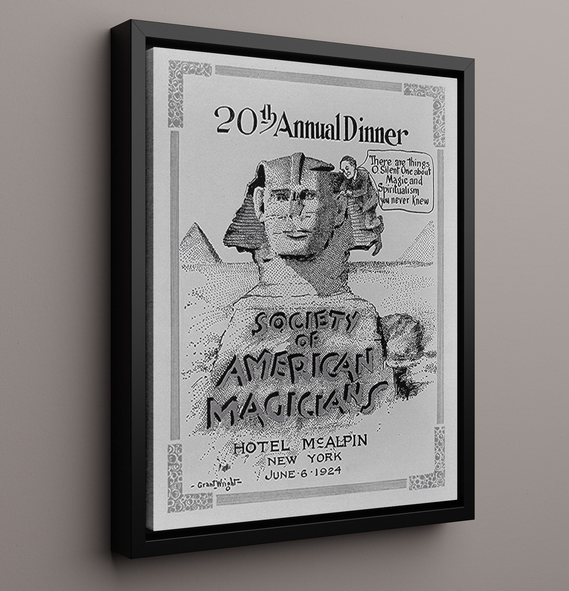 Society of American Magicians Dinner - Commemorative Magic Art - Magic Poster - 16x20 Framed Canvas