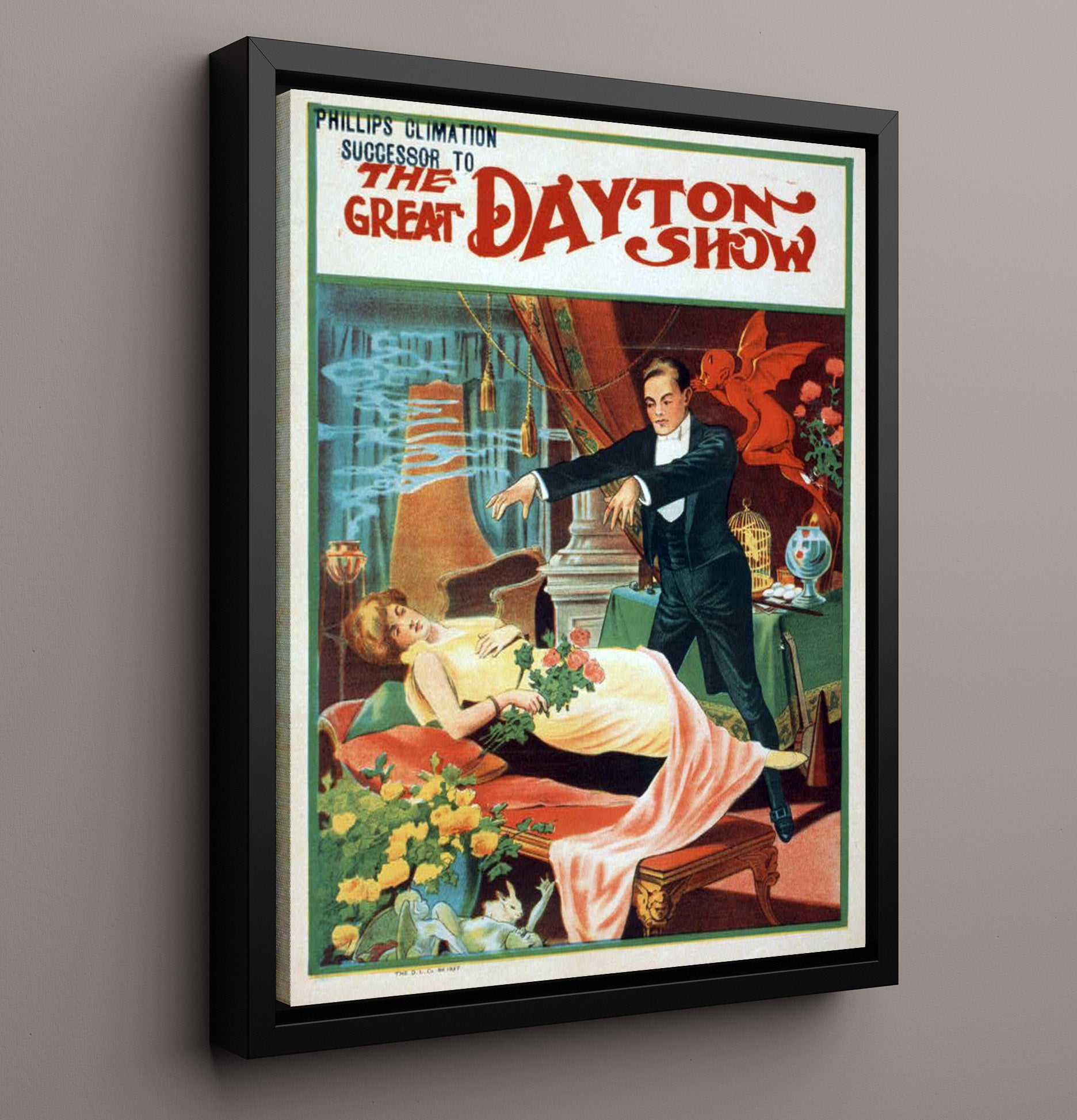The Great Dayton - Enchanted Chamber - Magic Poster - 16x20 Framed Canvas