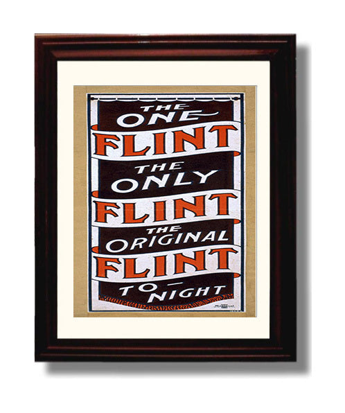 The One and Only Flint - Singular Marvel - Magic Poster - 8x10 Beveled Frame