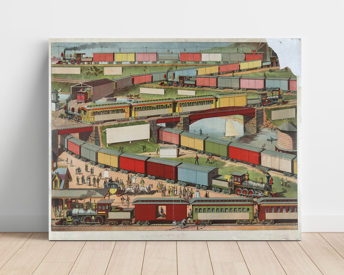 Zig Zag Trains 1890 - Victorian Mountain Railway Art - Railroad Poster - 16x20 Unframed Print