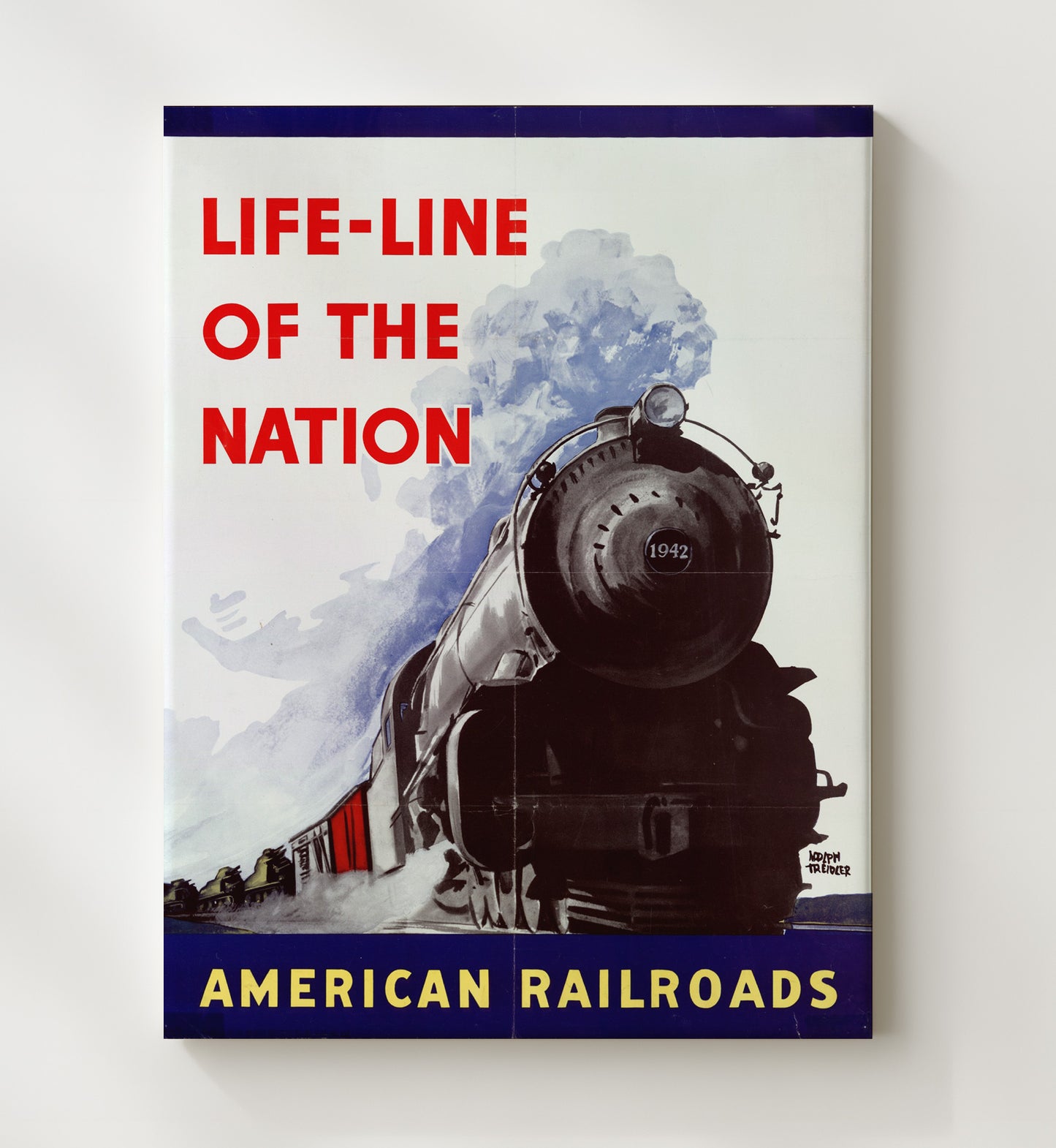 American Railroads Life Line of the Nation - Patriotic Railway Map - Railroad Poster - 20x24 Canvas