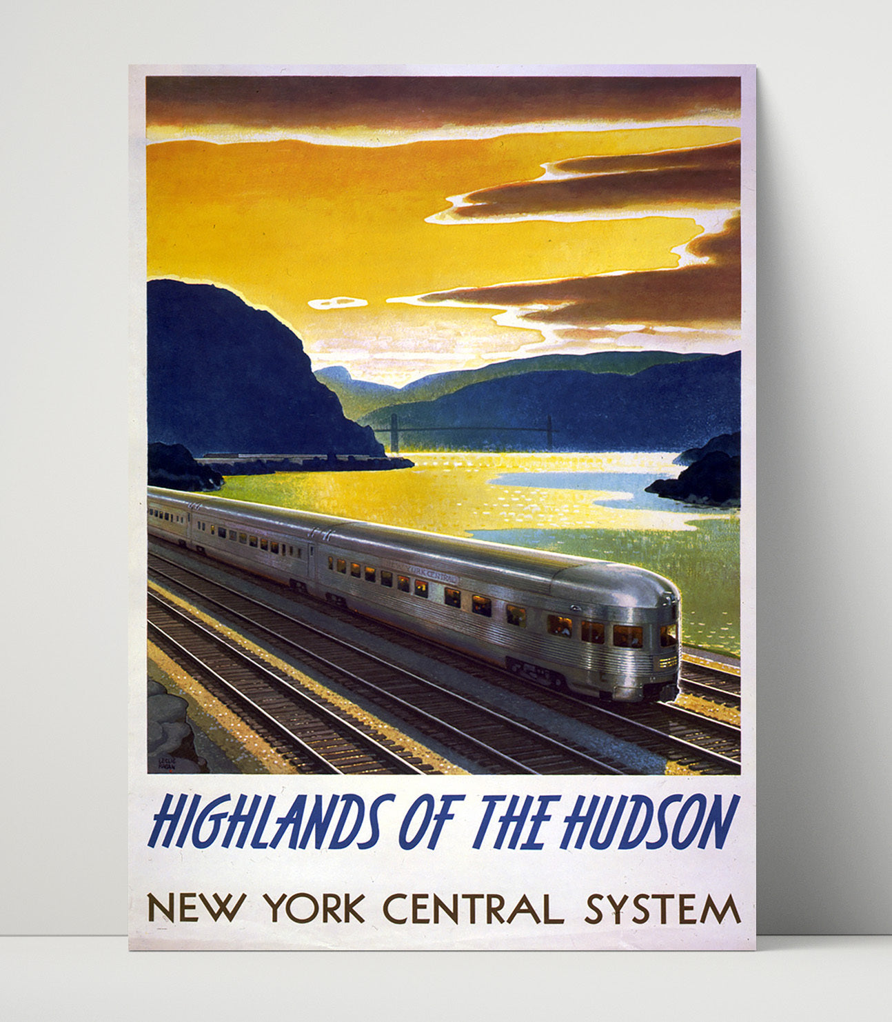 Highlands of the Hudson New York Central System - Hudson Valley Travel Art - Railroad Poster - 16x20 Unframed Print